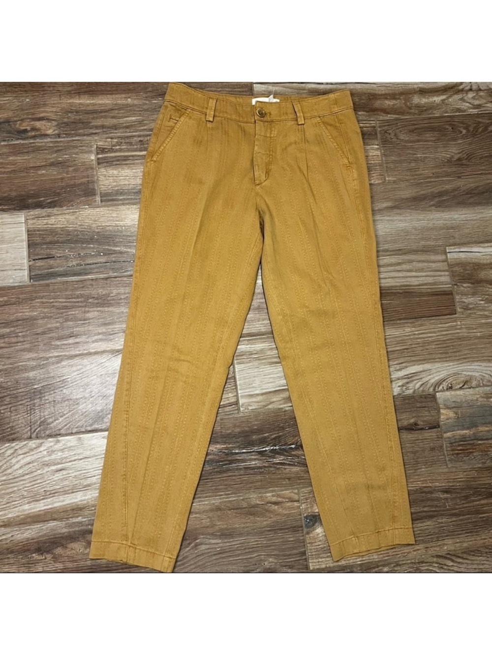 BY ANTHROPOLOGIE Women's Adobe Color Pleat Waist Trousers Pant - Picture 2 of 4